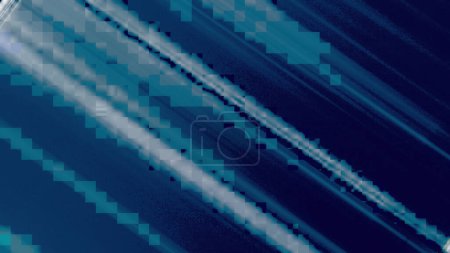Photo for Digital glitch. Pixel texture. Static distortion. Blue color grain noise diagonal lines artifacts on dark abstract illustration background. - Royalty Free Image