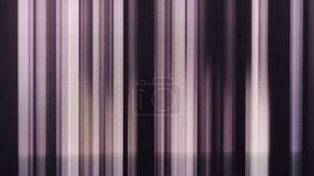 Photo for Glitch noise. Stripe texture. Digital distortion. Purple black color glowing grain lines artifacts on dark abstract illustration background. - Royalty Free Image