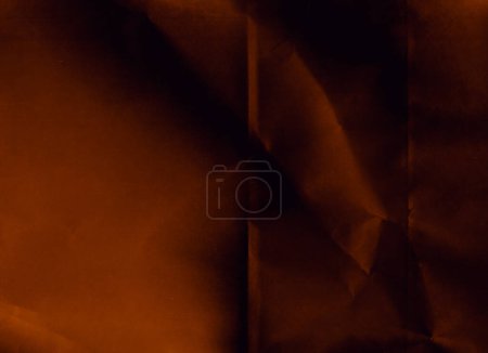 Photo for Creased paper. Distressed texture. Grunge overlay. Orange black crinkled noise on dark uneven surface illustration abstract background. - Royalty Free Image