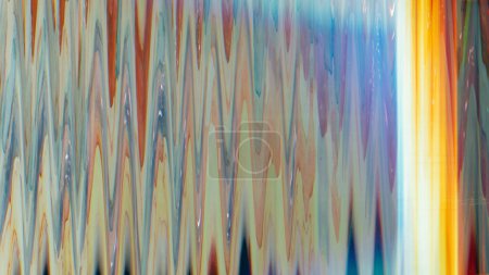 Photo for Glitch texture background. Distortion noise. Frequency error. Blue orange red yellow color waves artifacts abstract illustration wallpaper. - Royalty Free Image