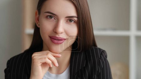 Photo for Female leadership. Professional career. Portrait of confident smiling cute executive business woman manager on free space. - Royalty Free Image