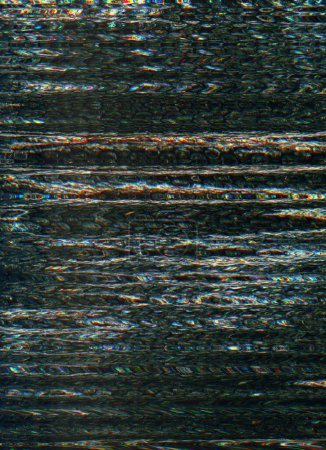 Photo for Glitch background. Analog noise texture. Static distortion. Blue orange color pixel artifacts on dark black illustration grunge abstract wallpaper. - Royalty Free Image