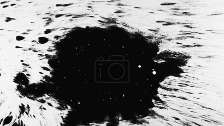 Photo for Ink stains. Grunge universe. Wet blot on uneven abstract background with defocused motion blur lines spreading on light texture. - Royalty Free Image