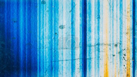 Photo for Grunge texture. Colorful surface. Dirty background. Blue yellow striped distressed screen with scratches muddy spots overlay free space. - Royalty Free Image