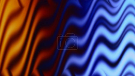 Foto de Textura de ondas brillantes. Fondo abstracto. Curvas luminiscentes. Gradiente de color naranja azul oscuro diseño futurista ondulación de luz. - Imagen libre de derechos
