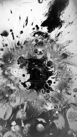 Photo for Ink stains. Grunge water. Dark dirty gray liquid splash spreading fluid splatters abstract background creative illustration. - Royalty Free Image
