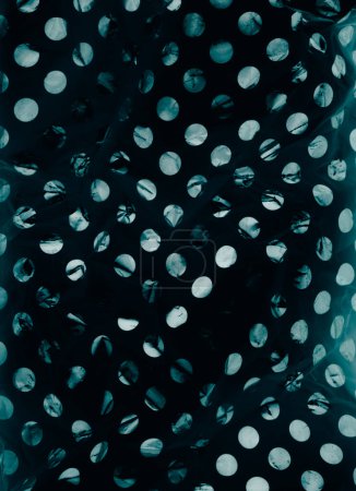 Photo for Distressed abstract background. Polka dot texture. Grunge noise. Blue white black color worn circles pattern fabric on dark illustration abstract background. - Royalty Free Image