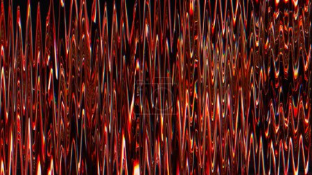 Photo for Digital glitch. Electronic noise. Signal distortion. Blurred glowing red zigzag lines interference frequency texture background. - Royalty Free Image