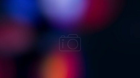 Photo for Color bokeh light. Defocused glow overlay. Blur pink blue red neon glow flecks soft texture on dark black abstract background with free space. - Royalty Free Image