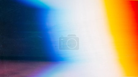 Photo for Gradient light. Glitch overlay. Abstract background. Colorful glowing blue white orange red layers of blurred glow texture with scratched muddy surface. - Royalty Free Image