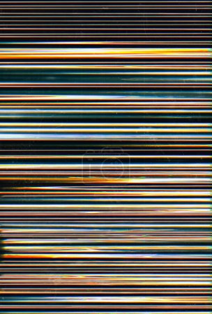Photo for Glitch distortion. Noise error. Abstract pattern. Colorful interference yellow green white lines texture on black background. - Royalty Free Image