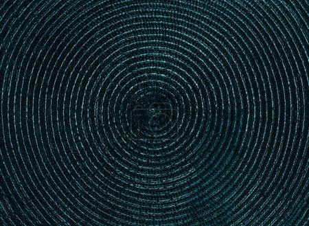 Photo for Swirl pattern. Glitch noise. Abstract background. Dark green surface with glowing whirlpool circle lines texture. - Royalty Free Image