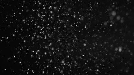 Foto de Partículas de nieve. Tormenta de Blizzard. Ilustración abstracta de hermosa nieve suave brillante cayendo cielo frío noche sobre fondo oscuro. - Imagen libre de derechos
