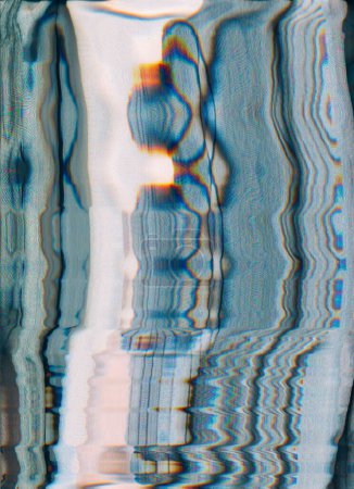 Photo for Glitch noise. Distortion art background. Artifacts texture. Blue red white color screen defect illustration free space art wallpaper. - Royalty Free Image
