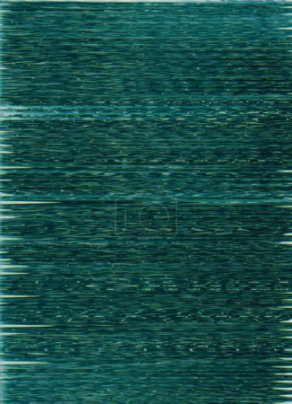 Photo for Glitch background. Analog noise texture. damaged VHS tape. Green blue color grain lines artifacts dark grunge illustration abstract poster. - Royalty Free Image