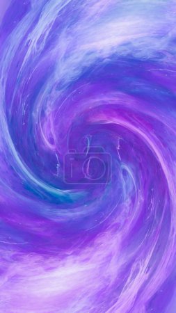 Photo for Ink swirl background. Magic portal. Neon blue purple smoke mysterious teleport whirlpool spiral hypnotic paint flow in abstract astrology art. - Royalty Free Image