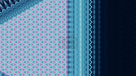 Photo for Digital pattern. Abstract background. Blue pink color glowing mosaic element texture geometric graphic design art illustration with free space. - Royalty Free Image