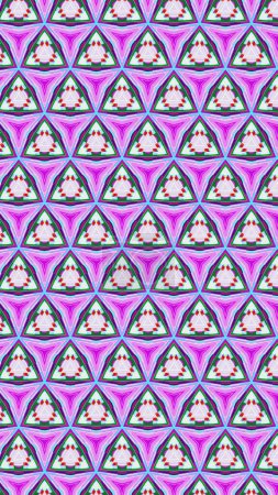 Foto de Mosaico patrón de fondo geométrico. Rosa verde blanco color curvado pixel triángulo forma motivo abstracto simétrico diseño ilustración. - Imagen libre de derechos