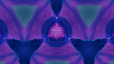 Foto de Adorno futurista. Diseño cibernético. Patrón de píxeles geométricos digitales de luz de neón de color azul rosado sobre fondo de espacio libre de ilustración abstracta oscura. - Imagen libre de derechos