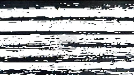 Photo for 8-bit glitch. Pixel noise. Computer error. White black grain stripes texture analog static distortion abstract free space illustration background. - Royalty Free Image