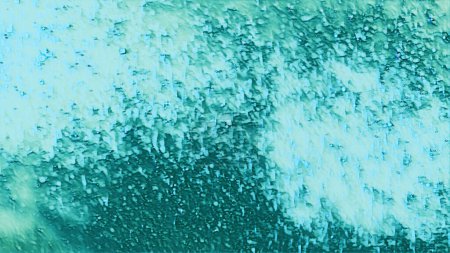Foto de Textura de cristal gráfico abstracto. Burbujas de agua. Blur cyan color azul luz fizzy partículas ruido diseño arte ilustración fondo con espacio de copia. - Imagen libre de derechos