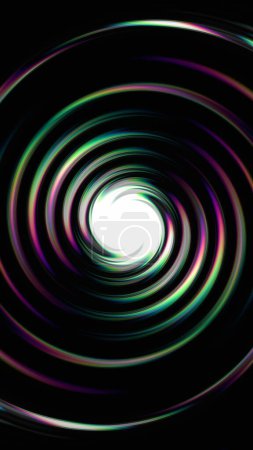 Téléchargez les photos : Fond hypnotique. Tourbillon psychédélique. Lumineux néon coloré lueur fantaisie vortex spirale cercle illusion d'optique dans dynamique vibrant noir blanc abstrait art. - en image libre de droit