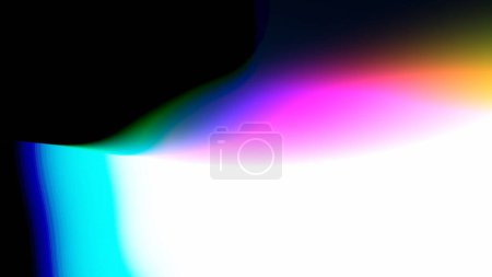 Foto de Fondo abstracto. Transición colorida. Brillo holográfico. Neón rosa verde azul borroso iluminación iridiscente onda de luz que se extiende en blanco negro. - Imagen libre de derechos