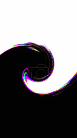 Foto de Fondo abstracto. Una ola colorida. Arte Yin Yang. Flujo blanco negro con efecto glitch píxel desenfocado hipnótico creativo difuminación remolino espacio de copia. - Imagen libre de derechos