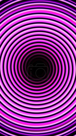 Foto de Fondo abstracto. Espiral de neón. Efecto alucinatorio. Vórtice brillante púrpura embudo rotación ilusión óptica patrón hipnótico en el arte negro. - Imagen libre de derechos