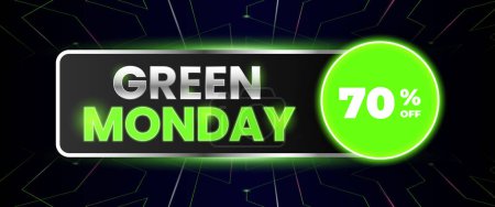 Illustration for Green Monday banner design for retail promotion - Royalty Free Image