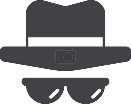 Illustration for Spy or detective illustration in minimal style isolated on background - Royalty Free Image