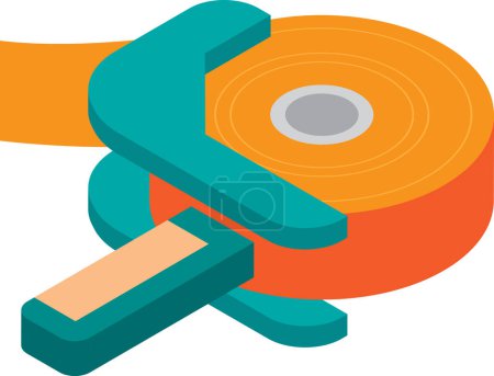 Ilustración de Ilustración del dispensador de cinta de embalaje en estilo isométrico 3D aislado sobre fondo - Imagen libre de derechos