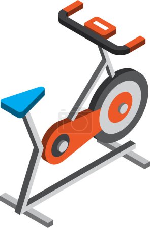 Illustration for Indoor bike illustration in 3D isometric style isolated on background - Royalty Free Image