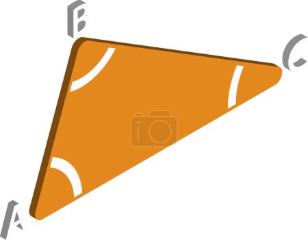 Téléchargez les illustrations : Illustration triangle droit en style isométrique 3D isolé sur fond - en licence libre de droit