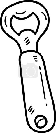 Illustration for Hand Drawn bottle opener illustration isolated on background - Royalty Free Image