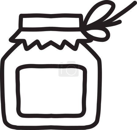 Illustration for Hand Drawn jam jar illustration isolated on background - Royalty Free Image