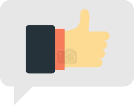 Illustration for Thumbs up and review illustration in minimal style isolated on background - Royalty Free Image