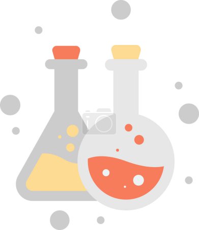 Illustration for Chemical experiments and test tubes illustration in minimal style isolated on background - Royalty Free Image