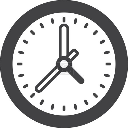 Illustration for Wall clock illustration in minimal style isolated on background - Royalty Free Image
