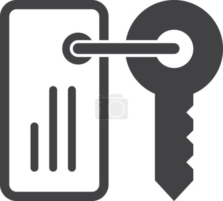 Ilustración de Ilustración de claves y etiquetas en un estilo mínimo aislado en el fondo - Imagen libre de derechos