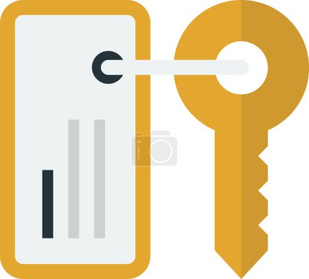 Illustration for Keys and tags illustration in minimal style isolated on background - Royalty Free Image