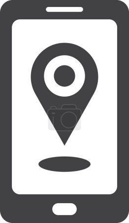 Illustration for Smartphones and location pins illustration in minimal style isolated on background - Royalty Free Image