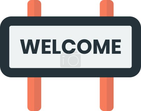 Illustration for Welcome sign illustration in minimal style isolated on background - Royalty Free Image
