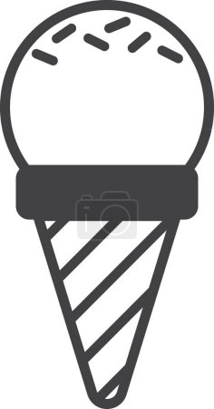Téléchargez les illustrations : Illustration de cône de crème glacée dans un style minimal isolé sur fond - en licence libre de droit