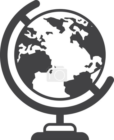 Téléchargez les illustrations : Illustration de modèle de globe dans un style minimal isolé sur fond - en licence libre de droit