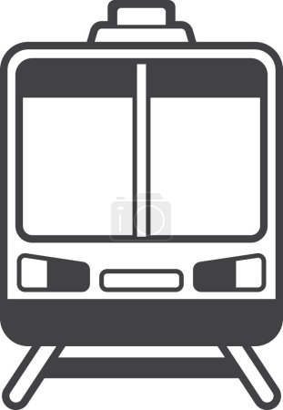 Téléchargez les illustrations : Illustration de tramway dans un style minimal isolé sur fond - en licence libre de droit