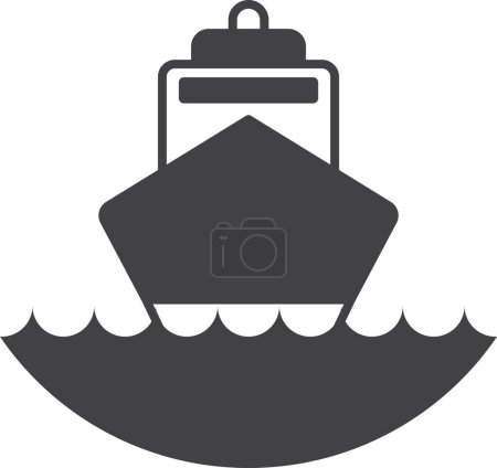 Téléchargez les illustrations : Illustration de yacht dans un style minimal isolé sur fond - en licence libre de droit
