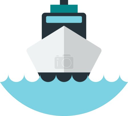 Téléchargez les illustrations : Illustration de yacht dans un style minimal isolé sur fond - en licence libre de droit