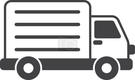 Téléchargez les illustrations : Illustration de camion dans un style minimal isolé sur fond - en licence libre de droit