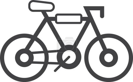 Téléchargez les illustrations : Illustration de vélo dans un style minimal isolé sur fond - en licence libre de droit
